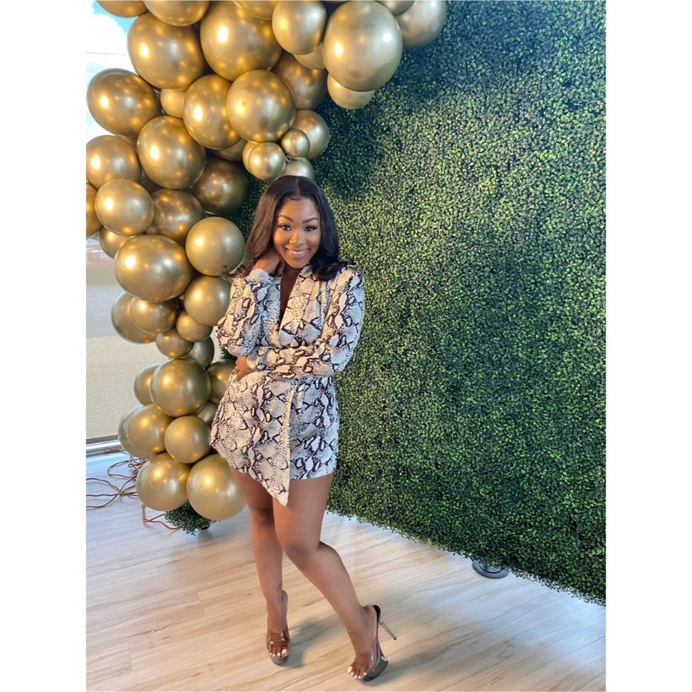 Black and White Snakeskin Romper/Dress. Size Small